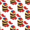 Seamless pattern with desserts. Can be used on packaging paper, fabric, background for various images, etc.