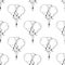 Seamless pattern. Different balloons. Inflatable balls on a string. Vector illustration