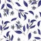 Seamless pattern with different branches of Eucalyptus in bloom on a white background.