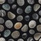 Seamless pattern different color stones. Rocks with texture. Scandinavian wild nature trend surface design on dark