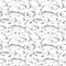 Seamless pattern with different fishes. Vector illustration