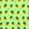 Seamless pattern with different flowers in pots, cute baby print, floral spring pattern in cartoon styl, Multicolored