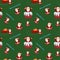 Seamless pattern with different funny Santa claus. Vector