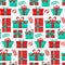 Seamless pattern different gift boxes in vector. Gift in flat style. Collection for Christmas, birthday and holidays. Christmas