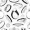 Seamless pattern with different jewelry rings. Vector.