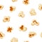 Seamless Pattern with Different Popcorn Seeds Creating Delightful Design Perfect For Any Snack Or Cinema-themed Project
