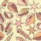 Seamless pattern with different shells