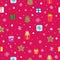 Seamless pattern of different winter holiday