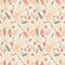 Seamless  pattern with  digital autumn leaves