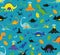 Seamless pattern dinosaurs