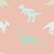 Seamless pattern with dinosaurs,