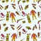 Seamless pattern with diving equipment.