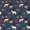 Seamless pattern. Dogs of different breeds