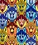 Seamless pattern with dogs heads. Bright aggressive design. Ideal for teenage fashion, stationery, upholstered furniture, textiles