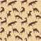 Seamless pattern with dogs. Simple vector style animals. Background with cute pets characters
