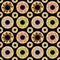 Seamless pattern with donates on black background