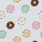 Seamless pattern donut with glaze. Background with cakes. Vector.