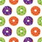 Seamless pattern donuts halloween vector illustration