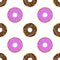 Seamless pattern with donuts. Template for background, banner, card, poster. Vector EPS10 illustration.