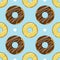 Seamless pattern with donuts. Template for background, banner, card, poster. Vector EPS10 illustration.