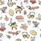 Seamless pattern with doodle autumn illustrations