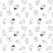 Seamless pattern with doodle characters