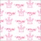 Seamless pattern with doodle crowns.