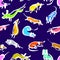 Seamless pattern with doodle dachshund. Background with sketchy