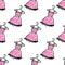 Seamless pattern with doodle dresses