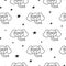 Seamless pattern with doodle elephant faces.