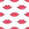 Seamless pattern with doodle lips.