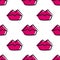Seamless pattern with doodle lips.