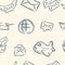 seamless pattern . doodle mail set. Vector