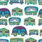 Seamless pattern with doodle recreational vechicles-2