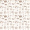 Seamless pattern with doodle sketch shopping icons