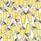 Seamless pattern with doodle sketch of yellow felt pen marker