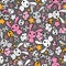 Seamless pattern with doodle. Vector kawaii