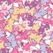 Seamless pattern with doodle. Vector kawaii