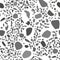 Seamless pattern with dots, uneven, irregular circles, spots, vector