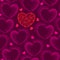 Seamless pattern with dotted hearts on a dark background