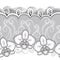 Seamless pattern with dotted moth Orchid or Phalaenopsis, white swirls and decorative lace on the gray background.