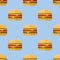 Seamless pattern with double hamburger