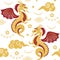 Seamless pattern with Dragon. Symbol of 2024. Year of the Dragon.