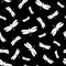 Seamless pattern with dragonflies. White silhouettes insects on a black background. Vector illustration. Great idea for