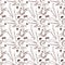 A seamless pattern of drawing and creative tools in a linear style.