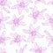 Seamless pattern drawing lily flowers