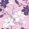 Seamless pattern with drawing magnolia flowers
