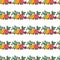 Seamless pattern from drawn ripe apple,pears,cherries and leaves
