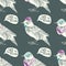 Seamless pattern with dressed up starling