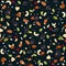 Seamless pattern with dried fruits, nuts, oatmeal, and seeds. Healthy and eco food, granola background. Vector